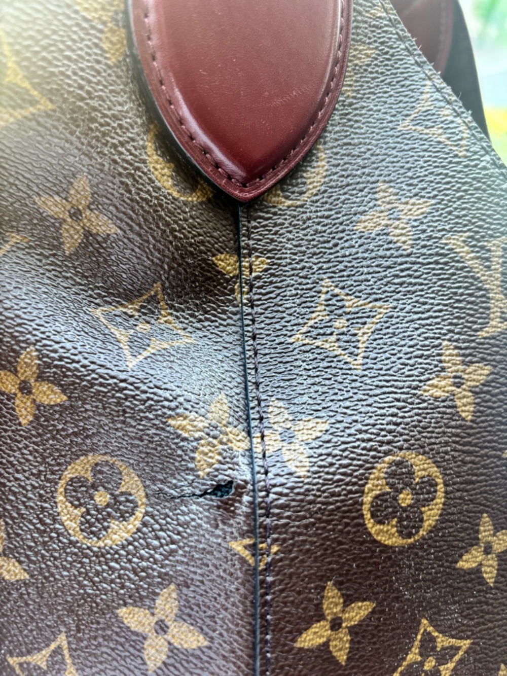 Louis Vuitton Monogram Flower Hobo with Burgundy Trim ~ Authentic - Picture 14 of 16